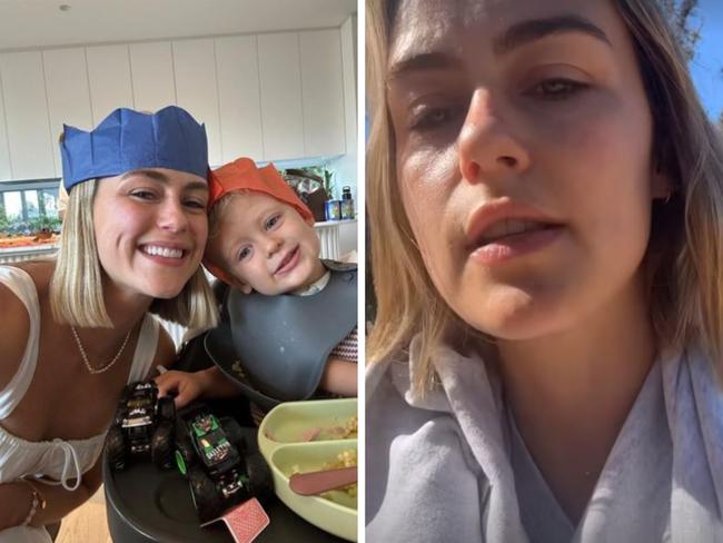 Steph Claire Smith has opened up about the difficulties of parenting her two-year-old son in an emotional new video. Picture: Instagram