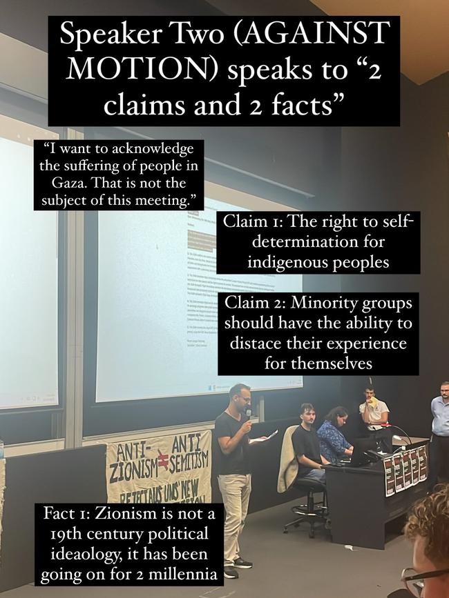 The Jewish speakers defended the definition of anti-Semitism adopted by Sydney University and the Jewish right to self-determination in Israel. Picture: Instagram