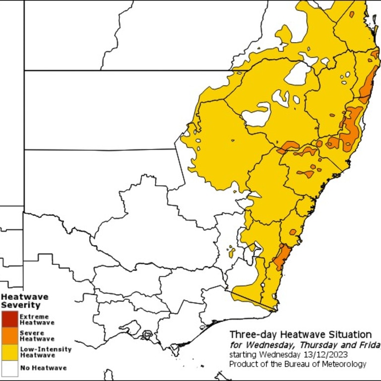 The heatwave forecast. Picture: BOM.