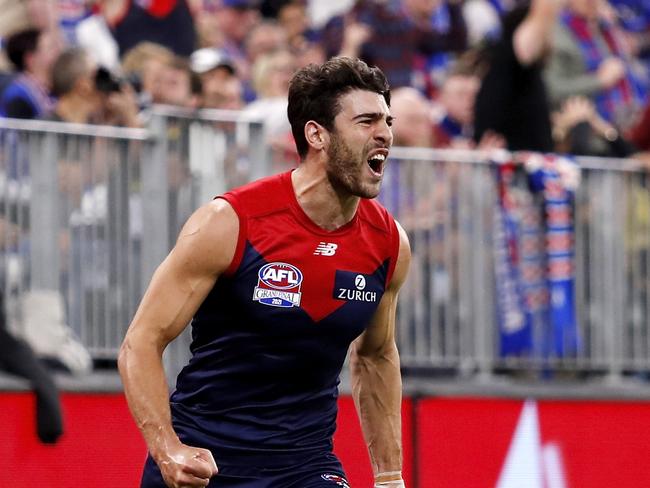 Christian Petracca was in beast mode in the grand final. (Photo by Dylan Burns/AFL Photos via Getty Images)