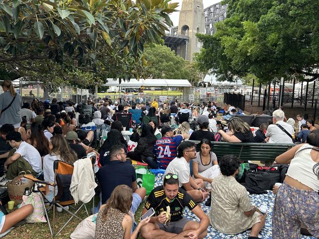 Many people at North Sydney camped overnight to get a good fireworks vantage point. Picture: Eilidh Sproul-Mellis