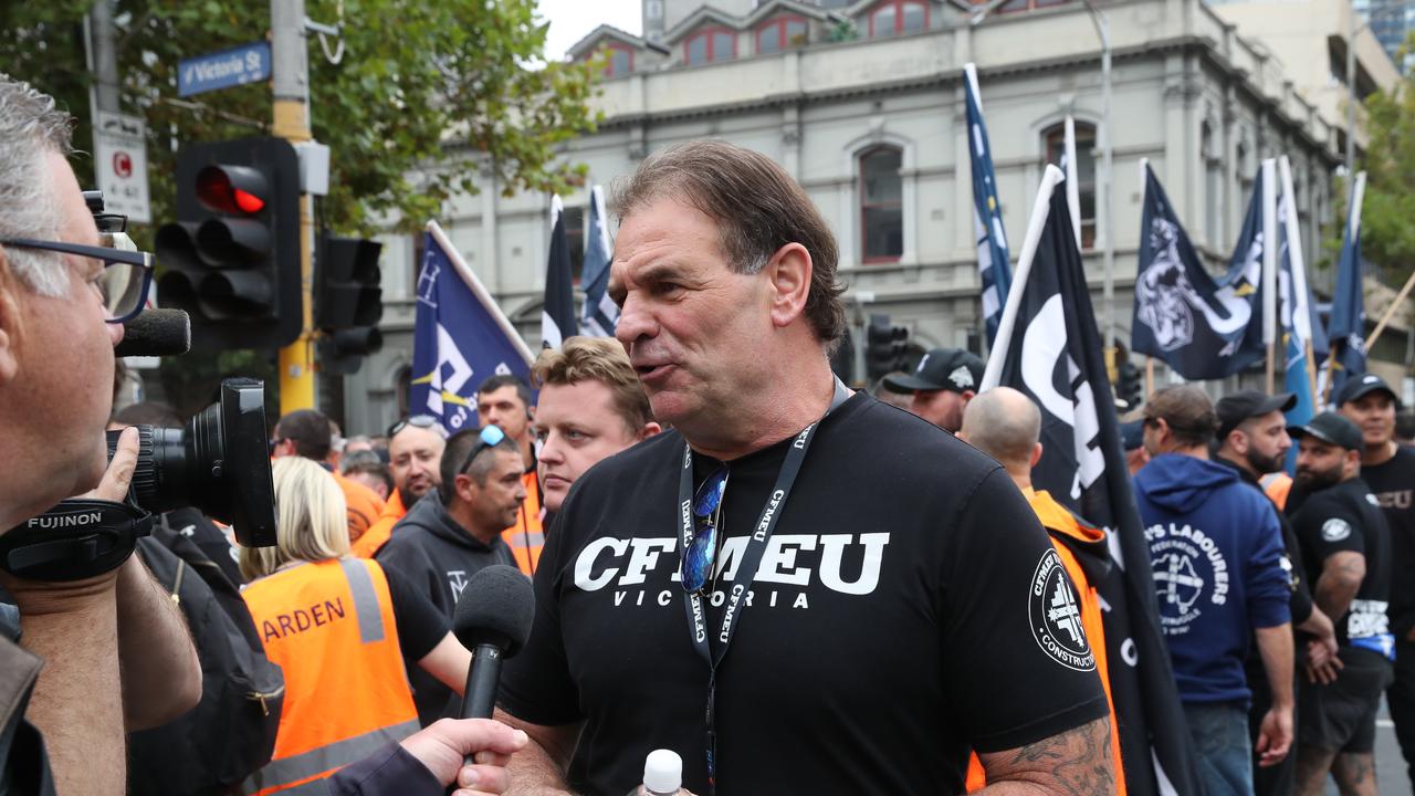 Just weeks after the CFMEU fallout in Victoria that led to John Setka’s resignation, WA will introduce tough new measures for union officials to access work sites. Picture: NewsWire / David Crosling