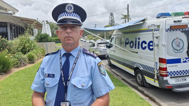 NSW Police Acting Inspector Nick Dixon during an earlier stage of the search for Jacob Partridge.