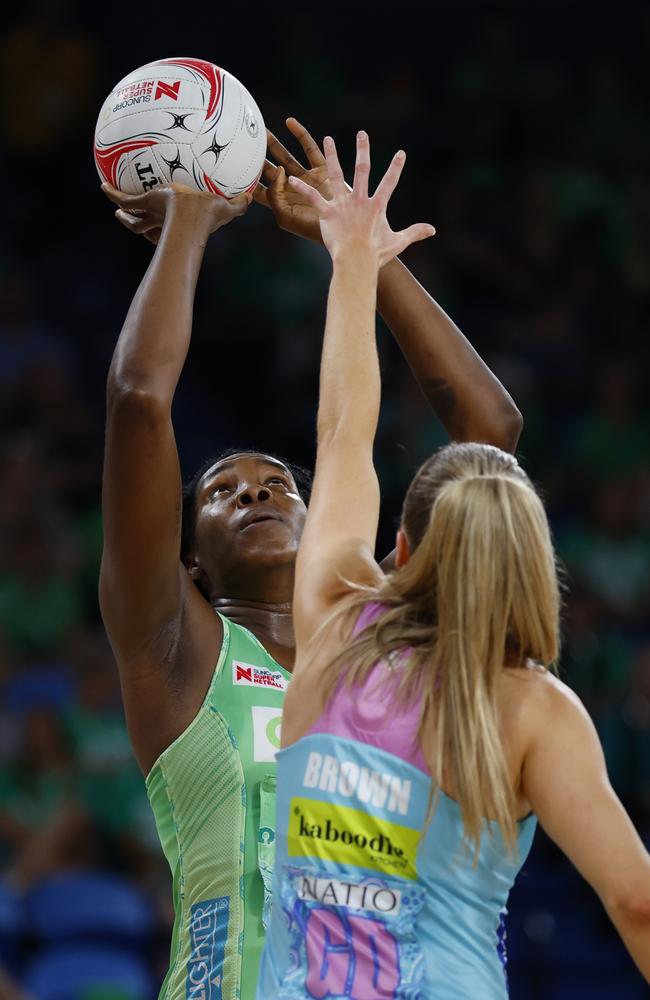 Jhaniele Fowler-Nembhard lines up a shot for the Fever. Picture: Getty Images