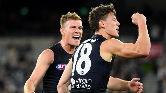 Sam Walsh was everywhere for the Blues. Picture: Quinn Rooney/Getty Images