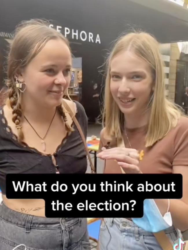 Gen Z Election story. Young Aussies vox pops in CBD about the election. Source Daily Telegraph Tiktok