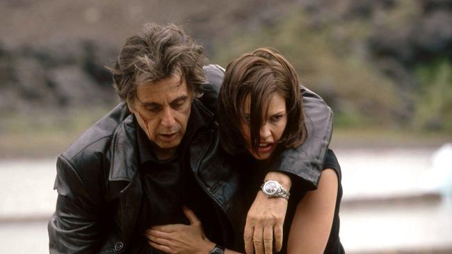 Actors Al Pacino and Hilary Swank in a scene from the 2002 film Insomnia.