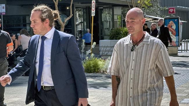 PERTH, AUSTRALIA - NewsWire Photos - 16 JANUARY, 2025: Dion Barber (R)  arrives at the Perth District Court with his lawyer for the third day of his trial. Mr Barber is suing the State of WA over allegations he was subjected to "horrific sexual abuse" while a ward of the state in the 1980s and 90s. Picture: NewsWire / Emma Kirk