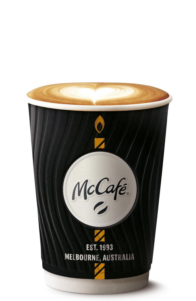 Macca’s is launching a birthday cake flavoured latte. Picture: Supplied