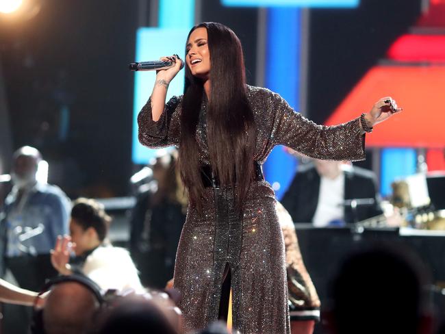 Demi Lovato during The 59th GRAMMY Awards at STAPLES Center on February 12, 2017 in Los Angeles, California. Picture: Getty
