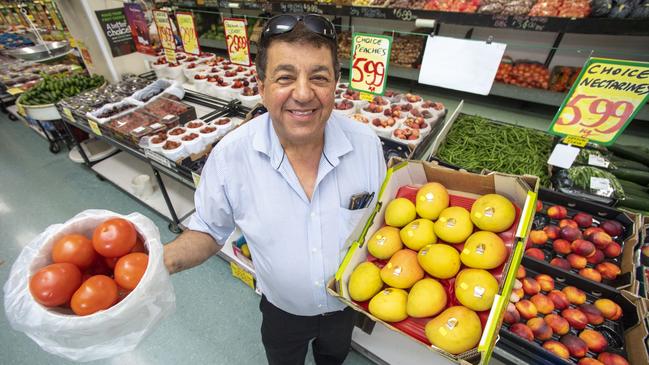 One of the owners of Betros Bros, Bevan Betros says their stock of fruit is good. Monday, January 10, 2022. Picture: Nev Madsen.