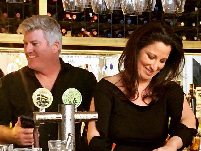 Stuart MacGill and his partner Maria O'Meagher are co-owners of Aristotle’s Greek restaurant at Neutral Bay. Picture: Instagram