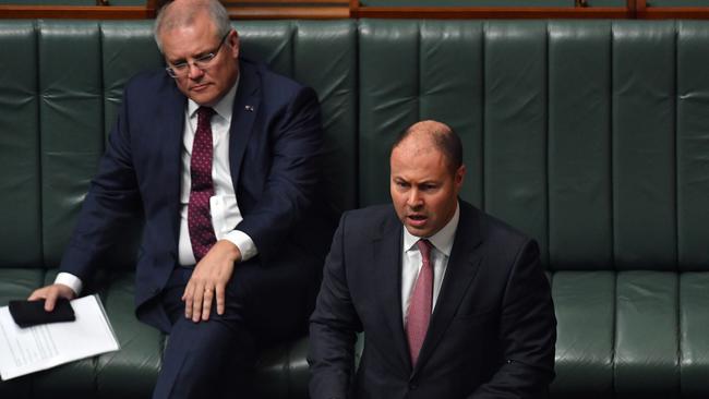 Treasurer Josh Frydenberg and Prime Minister Scott Morrison. The next few days will very important for the nation’s future. Picture: Getty Images