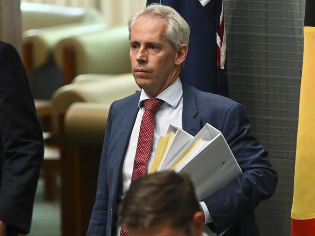 CANBERRA, AUSTRALIA, NewsWire Photos. NOVEMBER 16, 2023: Andrew Giles, Minister for Immigration, Citizenship, Migrant Services and Multicultural Affairs during Question Time at Parliament House in Canberra. Picture: NCA NewsWire / Martin Ollman