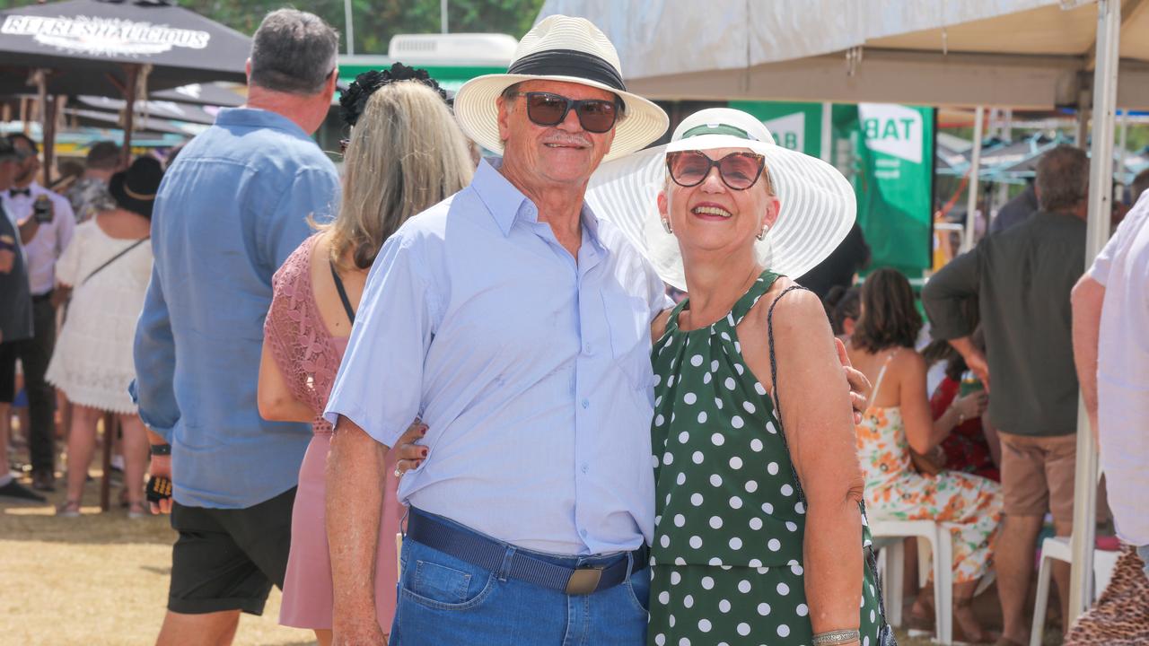 Having a ball at The Great Northern Darwin Cup at Fannie Bay Turf Club are Roseli and Mauro Bessler. Picture: Glenn Campbell