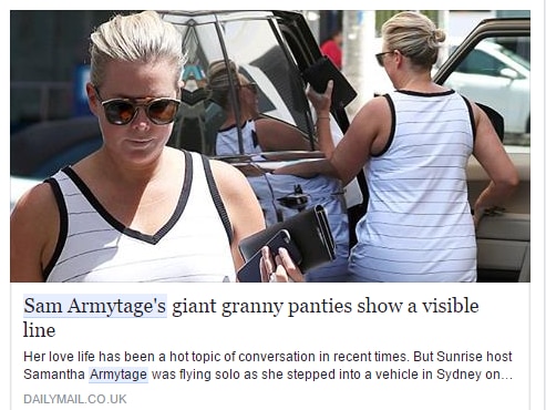 Daily Mail Australia on X: Sam Armytage's giant granny panties