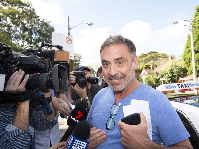 Andrew O'Keefe leaves Waverley Court after being charged with breaching bail. Picture: NewsWire / Monique Harmer