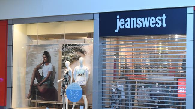 A shuttered Jeanswest store.