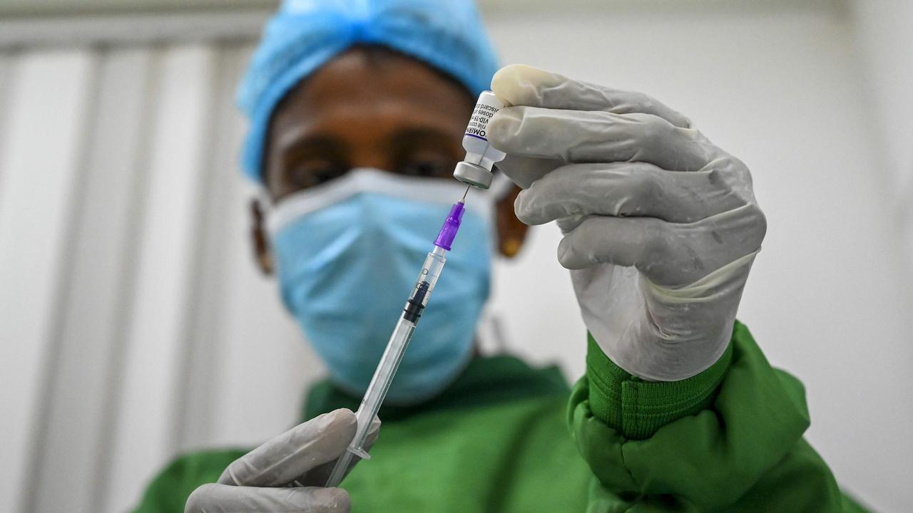 A health worker prepares a dose before inoculating army soldiers with a booster shot of the Covid-19 coronavirus vaccine at an army hospital in Colombo on November 2, 2021. Picture: Ishara S. Kodikara/AFP