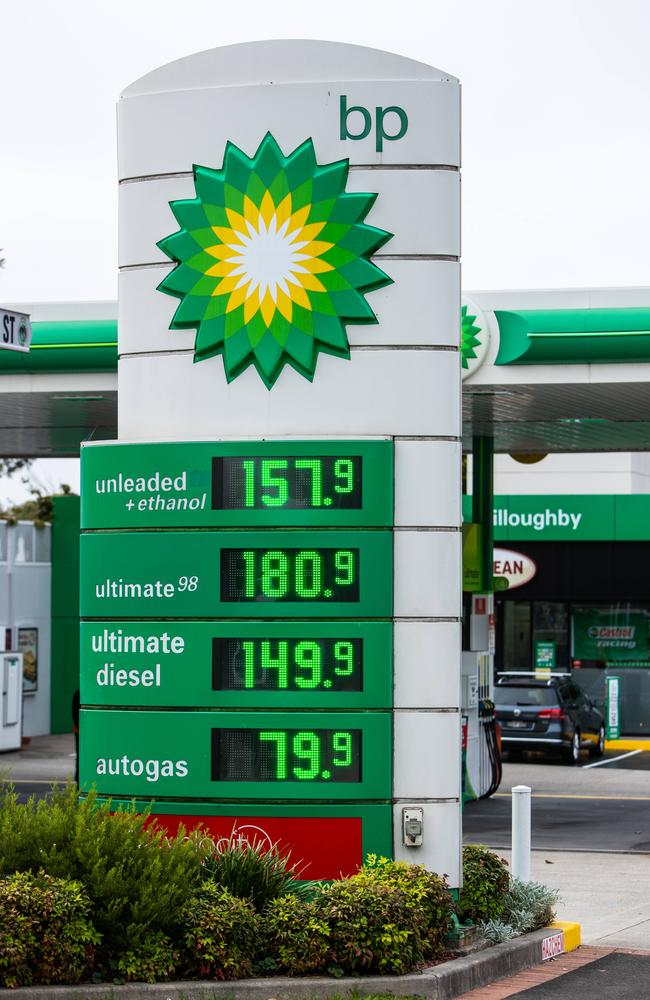 Petrol prices between 8am-9am at the BP service station in North Willoughby on Good Friday. 