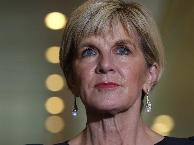 Minister for Foreign Affairs Julie Bishop at Parliament House in Canberra. Picture Kym Smith