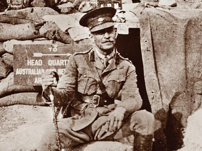 Colonel Harry Chauvel outside his headquarters in Monash Valley. Circa May, 1915. Picture: SIR CHARLES RYAN