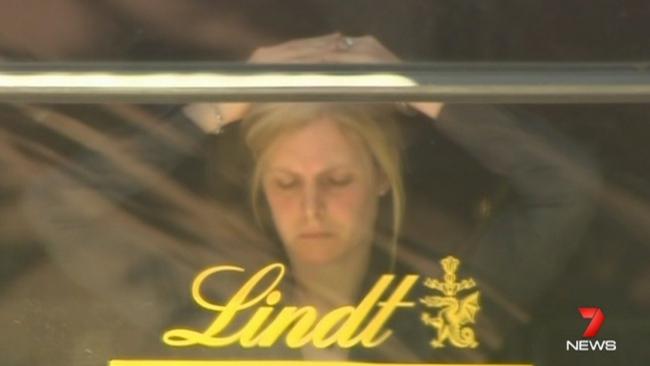 Hostage Julie Taylor inside the Lindt Cafe during the 2014.