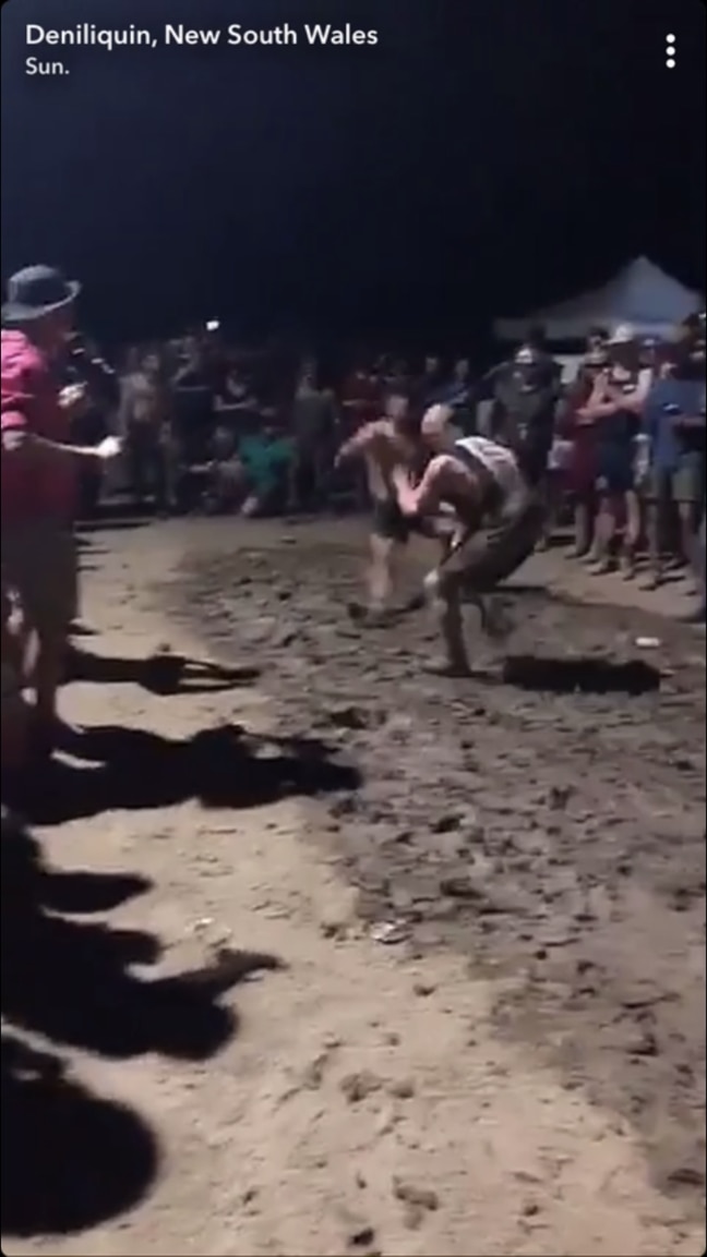 Wild scenes at the Deni Ute Muster. Picture: Snapchat