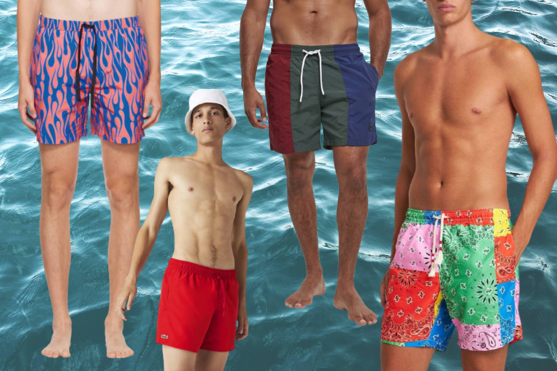 Mens Clothing Beachwear Boardshorts and swim shorts Balmain Logo-print Swim-shorts in Red for Men 