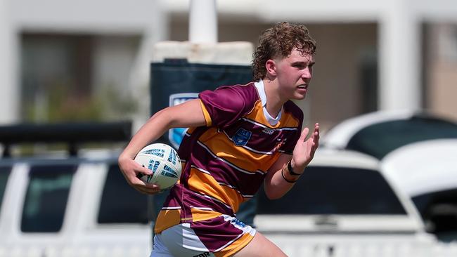 Dane Mott in action for the Riverina Bulls during round one of the Andrew Johns Cup.