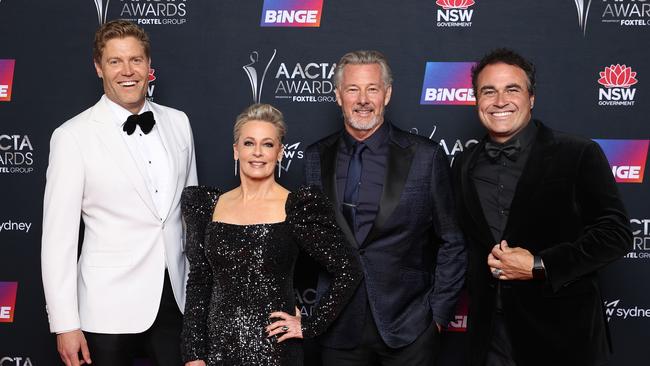 The foursome at the AACTA awards on Wednesday night. Picture: Brendon Thorne