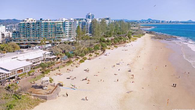 Artist's impression of the new terraced seawall at Mooloolaba integrated from Brisbane Road to the Surf Club, part of Stage Two - Central Meeting Place and Southern Parkland seawall. Picture: Sunshine Coast Council