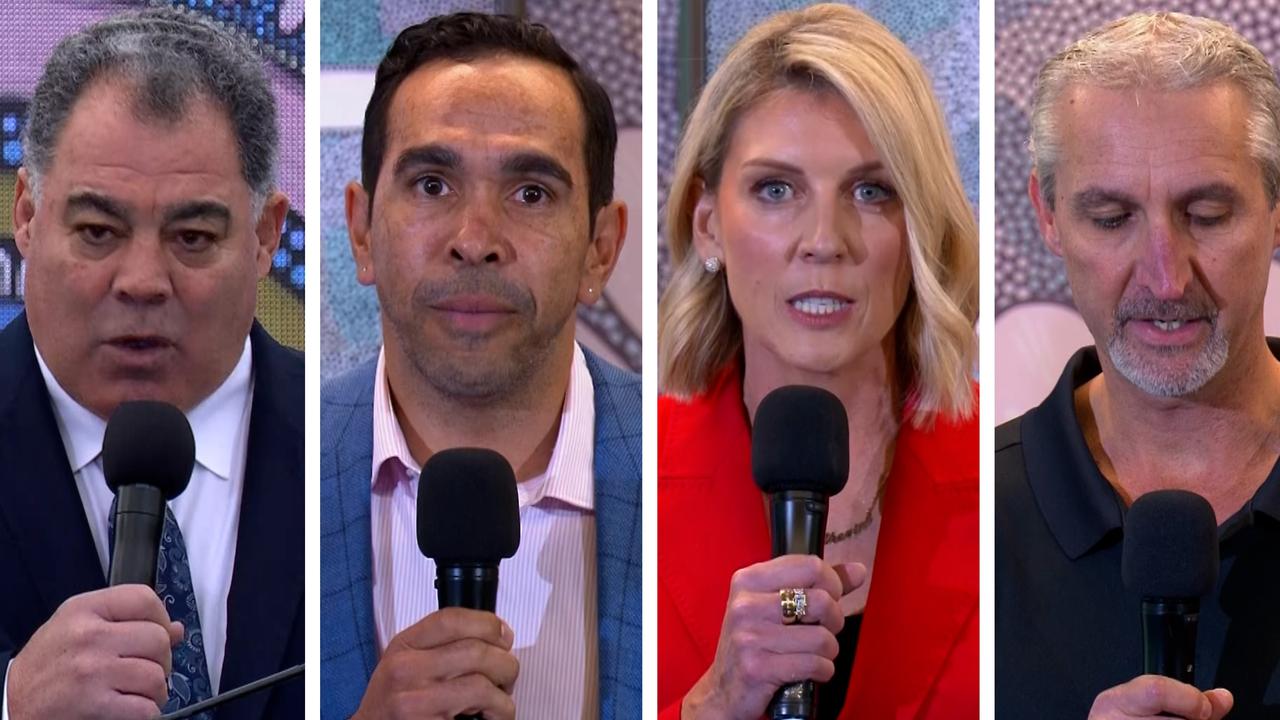 Mal Meninga, Eddie Betts, Cath Cox and Jason Gillespie at the event.