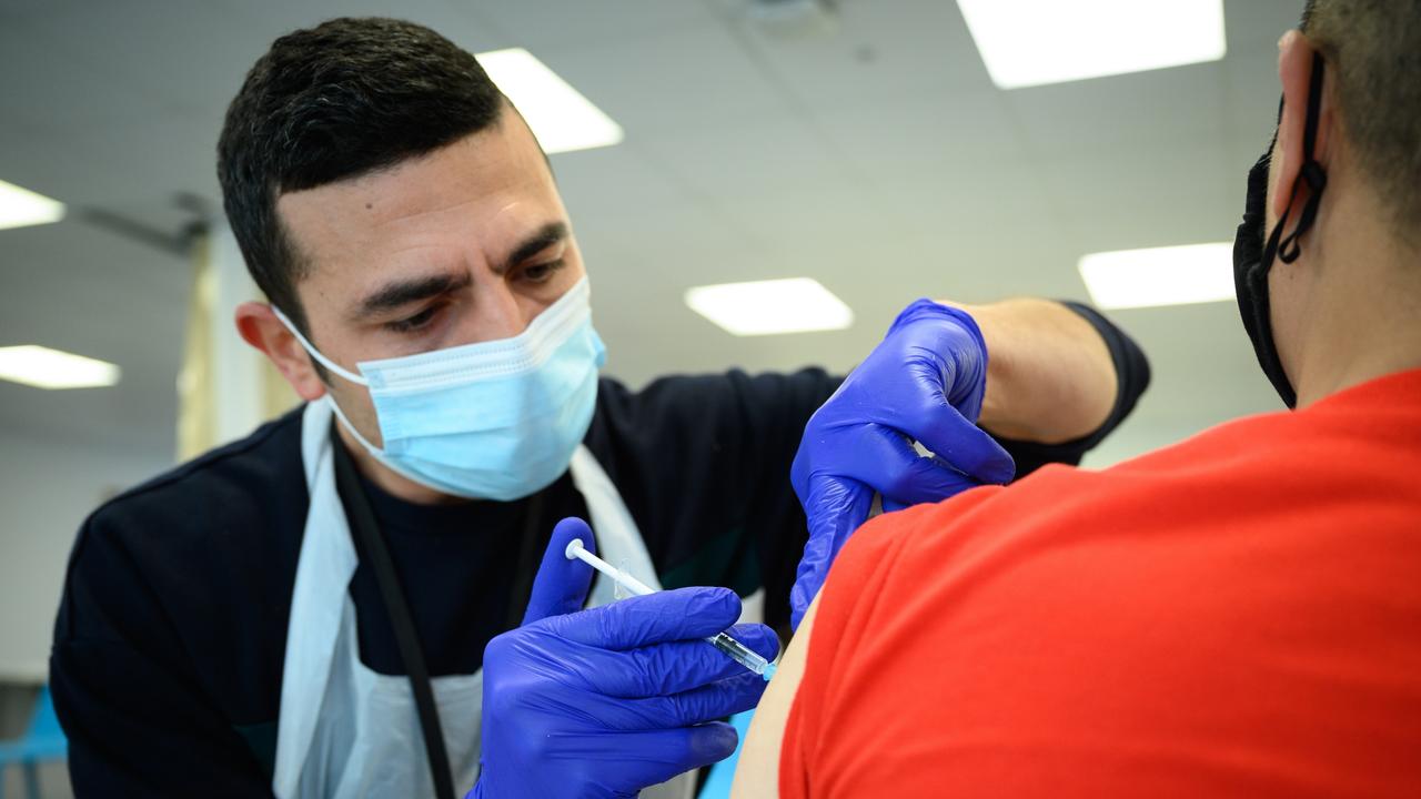 A man receives his Covid-19 vaccination booster jab in London, as the UK faces the possibility of fresh restrictions in the lead-up to Christmas. Picture: Leon Neal/Getty Images