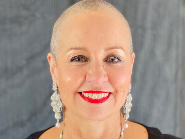 Sue Hickey shaved her head in March. Picture: SUPPLIED