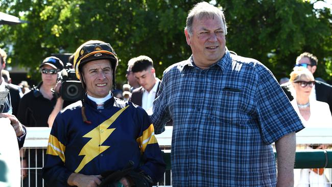 Jockey Blake Shinn will team up with trainer Mike Moroney (pictured) and training partner Glen Thompson with Heat Of The Night at Tuesday’s Benalla meeting.