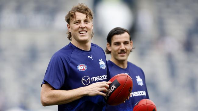 North Melbourne sharpshooter Nick Larkey says he is hellbent on staying at the Roos until they experience success. Picture: Darrian Traynor / Getty Images