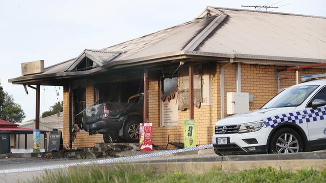 The Meadow Heights milk bar was one of two shops torched overnight. Picture: David Crosling