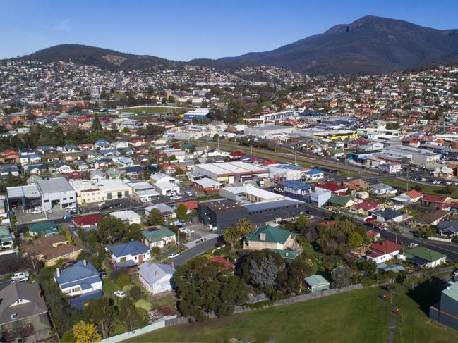 Panorama of Moonah and Glenorchy with Mount Wellington in the background. NO BYLINE