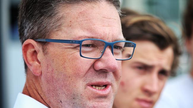 AFLPA CEO Paul Marsh speaks to the media. Picture: Hamish Blair