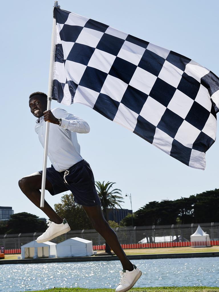 Peter Bol become a popular personality after his fourth place run in Tokyo. Picture: Michael Klein