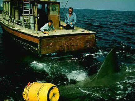 A scene from the original 1970s film Jaws. Picture: supplied