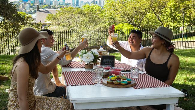 Sydneysiders following the Covid rules during a birthday celebration on October 4. Picture: NCA NewsWire / Gaye Gerard