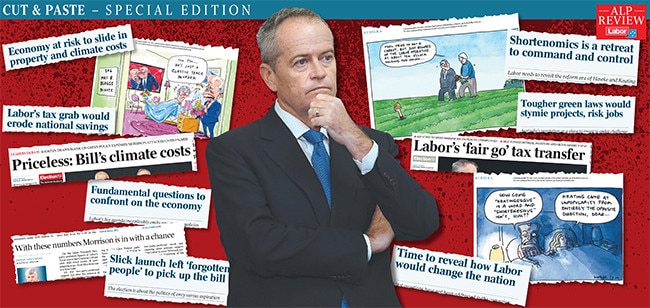 Continue reading below for a special edition of Cut and Paste that compares Bill Shorten’s policy pitches with The Australian’s editorials, and the resulting Labor review.