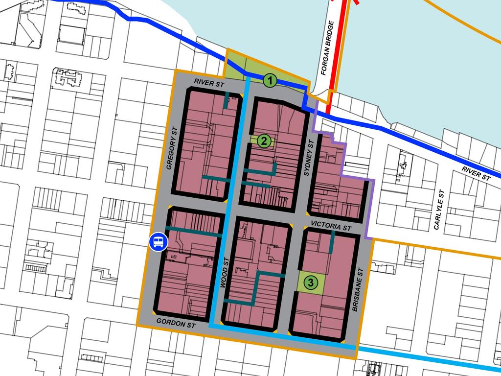 A detailed map of the Mackay C of the Mackay Waterfront PDA.