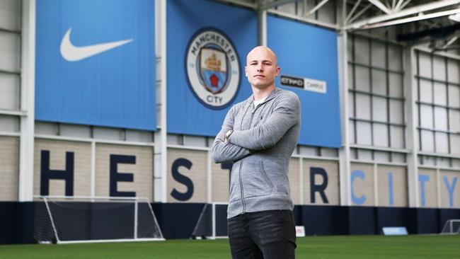 Aaron Mooy at Manchester City HQ.