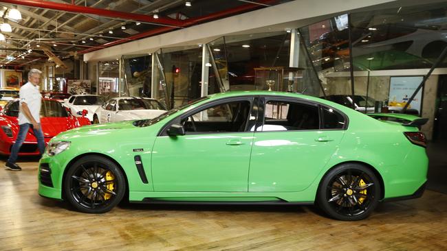 Holden's last cars are becoming hot investments, with a pair selling for $1m and $750k last week. Many Aussies are investing in HSV models, which are increasing in value faster than traditional investments or Euro supercars. Jeff Dutton of Dutton Garage with a rare last model Holden Supercharged GTS 30th Anniversary Commodore and a Enzo Ferrari in his showroom.                        Picture: David Caird