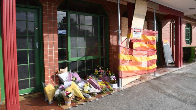 Flowers left in tribute to Sophia Naismith outside the House Of Tien restaurant. Picture: Tricia Watkinson