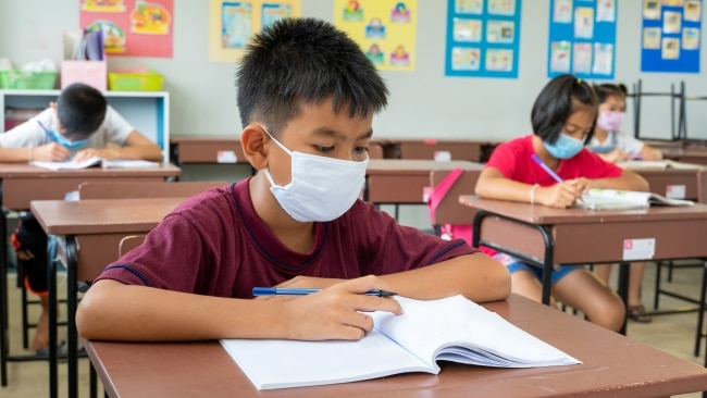 Many students across the country are forced to wear face masks while in the classroom. Picture: Getty Images