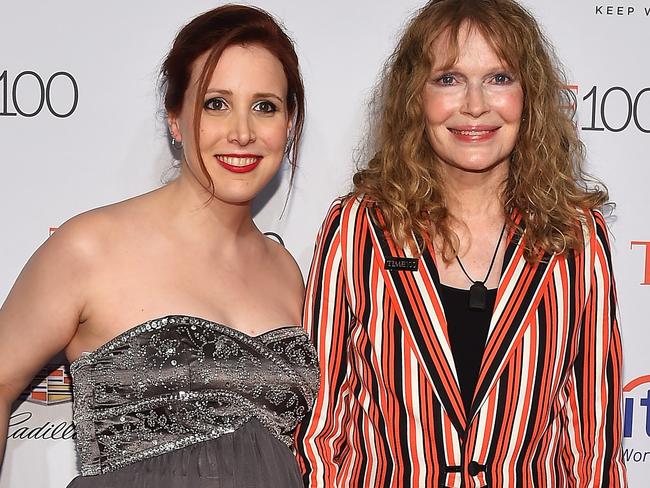 Dylan Farrow with mother Mia Farrow, who Allen claims brainwashed Dylan to lie about being abused. Picture: Getty Images